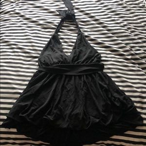 BCBG FIT AND FLARE HALTER TOP